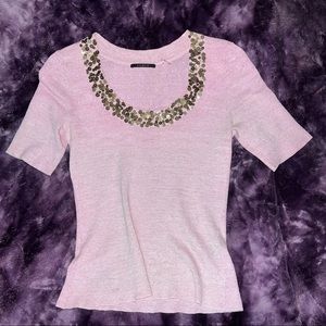 Cyrus Women’s Size Small Pink Shirt Button‎ Collar Short Sleeve Blouse FAST SHIP